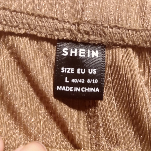 EUC SHEIN Golden stretcy bell bottoms size large 8-10 - Picture 3 of 4